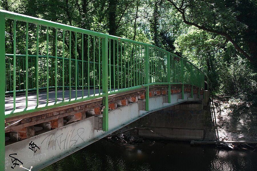Schafbrücke, Natur, Halle, Verbindung, Fluss, Bauweise, seitliche Ansicht