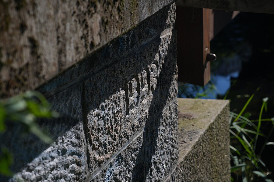 Brücke zur Kirchteichpromenade, Halle Neustadt, Park